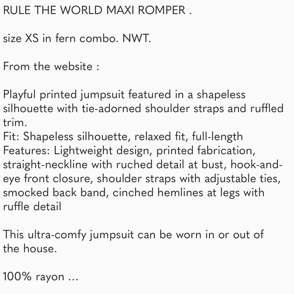 COPY - Free People Rule The World Romper with pockets NWT Size XS - Picture 12 of 12